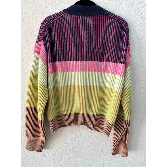 Jonathan Simkhai Safford Cotton Cashmere Cardigan Sweater Medium Colorblock $445 - Picture 9 of 11